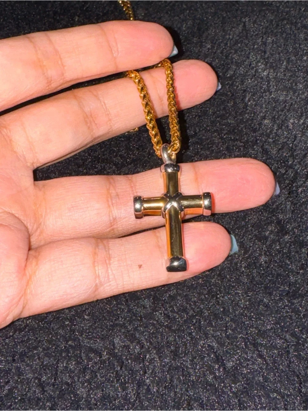 14k yellow Gold Vermeil Cross Urn Necklace, Keepsake Ash Holder Jewelry, Cross